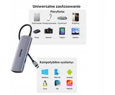 Unitek šakotuvas 4w1 USB-C 10 Gbps, 2x USB-A ir 2x USB-C H1112DGY01