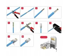 Unitek Wtyk modulinis perėjimo RJ45 Cat. 7, 50 vnt. OT1094ATP01