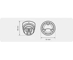Uniview EVERMAX EVX-IP8D01-IRW-Ai-W IP kupolinė kamera, balta, 8Mpx, 2.8mm IR, 40m AI, IP67, mikrofonas