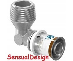 Uponor S-Press PLUS alkūnė su išoriniu sriegiu 20-R1/2MT