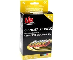 UPrint rašalo C-570 / 571XL / CLI571 rašalo rinkinys (2x juodas, žalsvai mėlynas, purpurinis, geltonas)