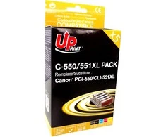 UPrint Ink C-551XL-PACK / CLI551 rašalas, 2x juodas, 1x žydras, 1x purpurinis 1x, geltonas