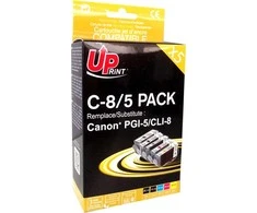 UPrint Ink C-8/5 PACK / CLI8 Ink 2x Juodas, 1x Cyan, 1x Magentam 1x Geltona