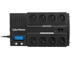 CYBERPOWER BR1000ELCD Line-Interactive UPS 1000VA/600W GreenPower energijos taupymo technologija LCD USB 4+4 Schuko