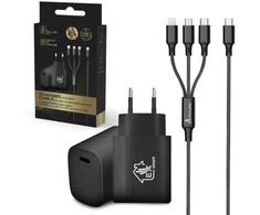 Extralink Smart Life SET03 | 3 viename laidas + įkroviklis | 12 W, 120 cm / 20 W PD3.0 5V / 3A 9V / 2.2A 12V 1.67A (juoda)