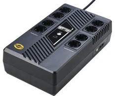 ORVALDI UPS AM-1000LCD USB 8xSchuko outlets 4backup/4SurgeProt bat 3min USB RJ45