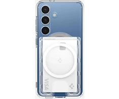 Dėklas „Spigen Ultra Hybrid“ piniginė „MagSafe+“, krištolo skaidrumo – „Samsung Galaxy S25“ serijai