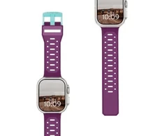Urban UAG Civilian silikoninis dirželis Apple Watch series 4-6 &amp; SE 1-3 44mm series 7-9 45mm series 10-11 46mm Ultra 1-3 49mm deep violetinė synth aqua (194002114E5F)