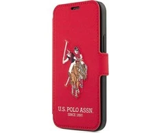 Us Polo Assn US Polo USFLBKP12SPUGFLRE Apple iPhone 12 mini 5,4" telefono dėklas raudonos spalvos book Polo Embroidery Collection