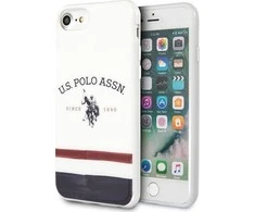 Dėklas „Us Polo Assn“ „US Polo USHCI8PCSTRB“ „iPhone 7/8/SE 2020/SE 2022“ baltos spalvos trispalvių raštų kolekcija