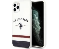 Dėklas „Us Polo Assn US Polo USHCN65 PCSTRB“ „Apple iPhone 11 Pro Max“ baltos spalvos trispalvių raštų kolekcija