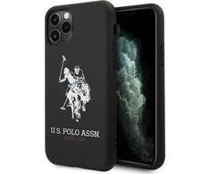 Dėklas „Us Polo Assn US Polo“ USHCN65SLHRBK „iPhone 11 Pro Maxjuodos spalvos silikoninė kolekcija“
