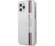 Dėklas „Us Polo Assn US Polo“ USHCP12MPCUSSWH „Apple iPhone 12/12 Pro 6,1“ baltos spalvos „Tricolor Collection“