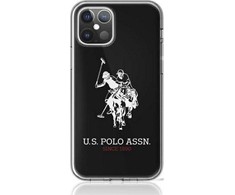 „Us Polo Assn“ blizgus „US Polo“ dėklas su dideliu logotipu, skirtas „iPhone 12 / 12 Pro 6.1“ - Juodas