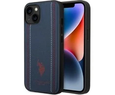 Us Polo Assn US Polo USHCP14SPFAV Apple iPhone 14 6.1" dėklas telefonui mėlynos spalvos Leather Stitch