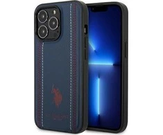 Us Polo Assn US Polo USHCP14LPFAV Apple iPhone 14 Pro 6.1" dėklas telefonui mėlynos spalvos Leather Stitch