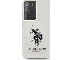 Dėklas Us Polo Assn US Polo USHCS21LSLHRWH S21 Ultra G998 baltos spalvos Silicone Logo
