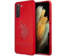 Dėklas „Us Polo Assn US Polo“ USHCS21MSLHRTRE S21+ G996 raudonas silikoninis ant toninio pamušalo