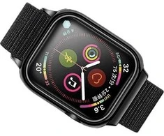 Usams Dirželis su etui Apple Watch 4 44mm. juoda/juodas ZB74IW1 (US-ZB074)