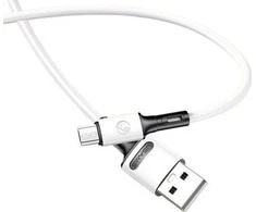 USAMS kabelis U52 microUSB 2A greito įkrovimo 1m baltos spalvos SJ435USB01 (US-SJ435)