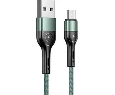 USAMS pintas kabelis U55 2A micro USB 1vnt. for set U55 žalios spalvos 1m SJ450USBSG02 (US-SJ450)