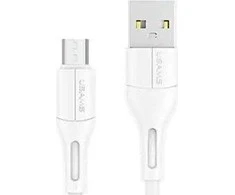 USAMS kabelis U68 microUSB 2A greito įkrovimo 1m baltos spalvos SJ502USB02 (US-SJ502)
