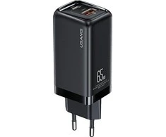USAMS Tinklo įkroviklis 1xUSB-C+1xUSB T47 65W PD Fast Charging Super Si juodos spalvos CC153TC01 (US-CC153)