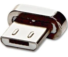USB antgalis, (2.0), microUSB (M) - magnetinė jungtis, sidabrinė, redukcija į magnetinį laidą