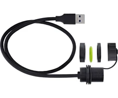 USB adapteris „Eaton InLine“ USB-A jungtis – IP68 – ekranuotas – lizdas–kištukas – 50 cm – juodas