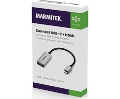 Marmitek 08369, 0,15 m, USB C tipo, HDMI, kištukas, lizdas, tiesus