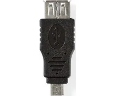USB adapteris Nedis CCGB60901BK USB-A - MicroUSB, juodas (CCGB60901BK)