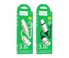 Cable USB A to USB C Hoco 3A 1 m X117 juodas