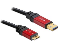 USB kabelis Delock USB-A - mikroUSB 3 m Raudona (82762)