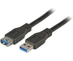 USB kabelis EFB USB-A - USB-A 3 m Juodas (K5237.3)