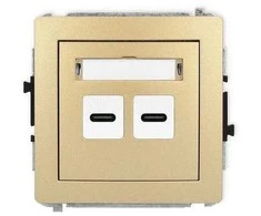 Karlik Įkroviklis USB Karlik Deco 29DCUSB-7 podwójna 2xUSB C, 20W max. auksinė