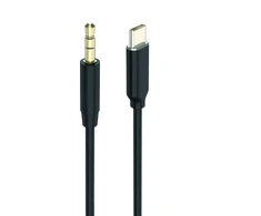 Kabelis USB 2GO Kabelis audio AUX/MP3 do USB Type-C - Stereo 100cm juoda