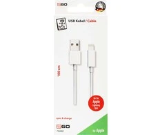 USB kabelis 2GO USB-A - Žaibas 1 m Balta (794888)