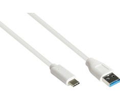 USB kabelis Alcasa USB-A - USB-C 0,5 m baltas (2831-AC005W)