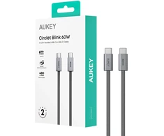 USB kabelis Aukey USB-C - USB-C 1 m pilkas (Aukey)