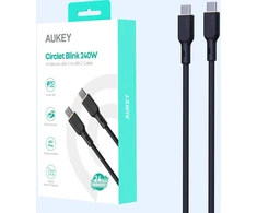 USB kabelis Aukey USB-C - USB-C 1,8 m juodas (Aukey)