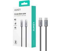 USB kabelis Aukey USB-C - USB-C 1,8 m pilkas (Aukey)