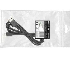 Blow USB A - micro B jungtis 0.85 m juodas HQ pakabukas