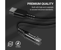 „Crong Armor Link“ – USB-C į USB-C 100 W 5 A pintas kabelis, maitinimo tiekimas, greitas įkrovimas, 120 cm juodos spalvos