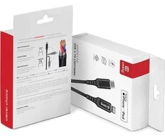 „Crong Armor Link“ – USB-C laidas su „Lightning Fast Charging“ sertifikatu, MFi 150 cm (juodas)