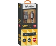Defender USB AM-MICRO BM 1.0m 2.1A Baltas