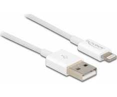 USB kabelis Delock USB-A - Žaibas 1 m Balta (83000)