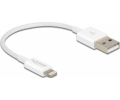 Delock Atblokuokite USB duomenų ir įkrovimo laidą, skirtą iPhone™, iPad™, iPod™, baltas 15 cm
