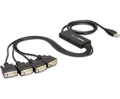 USB kabelis Delock USB-A - RS-232 1.4 m Juodas (61887)