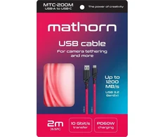 USB kabelis Eaton USB-A + USB-C - USB-C 2 m rožinis (MTC-200M)