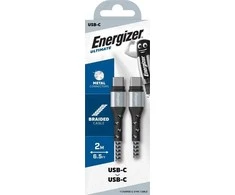 Energizer Ultimate – USB-C prie USB-C jungties laidas 2 m (sidabrinis)